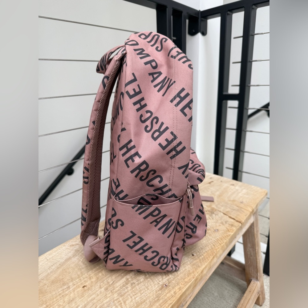 Herschel Supply Co Settlement Mid Backpack Ash Rose Pink Black Logo Print - Picture 8 of 11